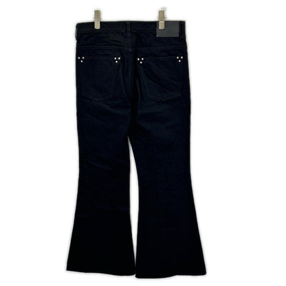 FUTURE ARCHIVE Studded Pocket Flare Denim Jeans Black Size M