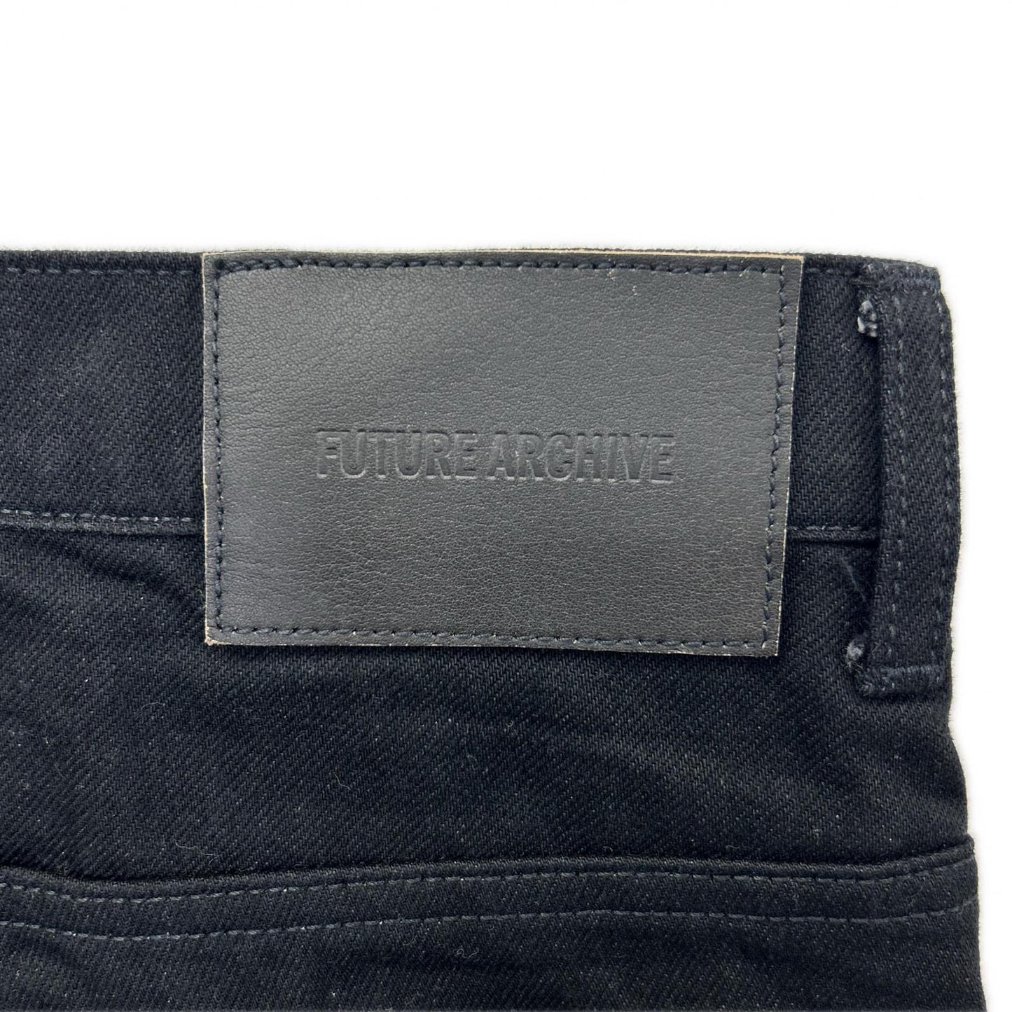 FUTURE ARCHIVE Studded Pocket Flare Denim Jeans Black Size M
