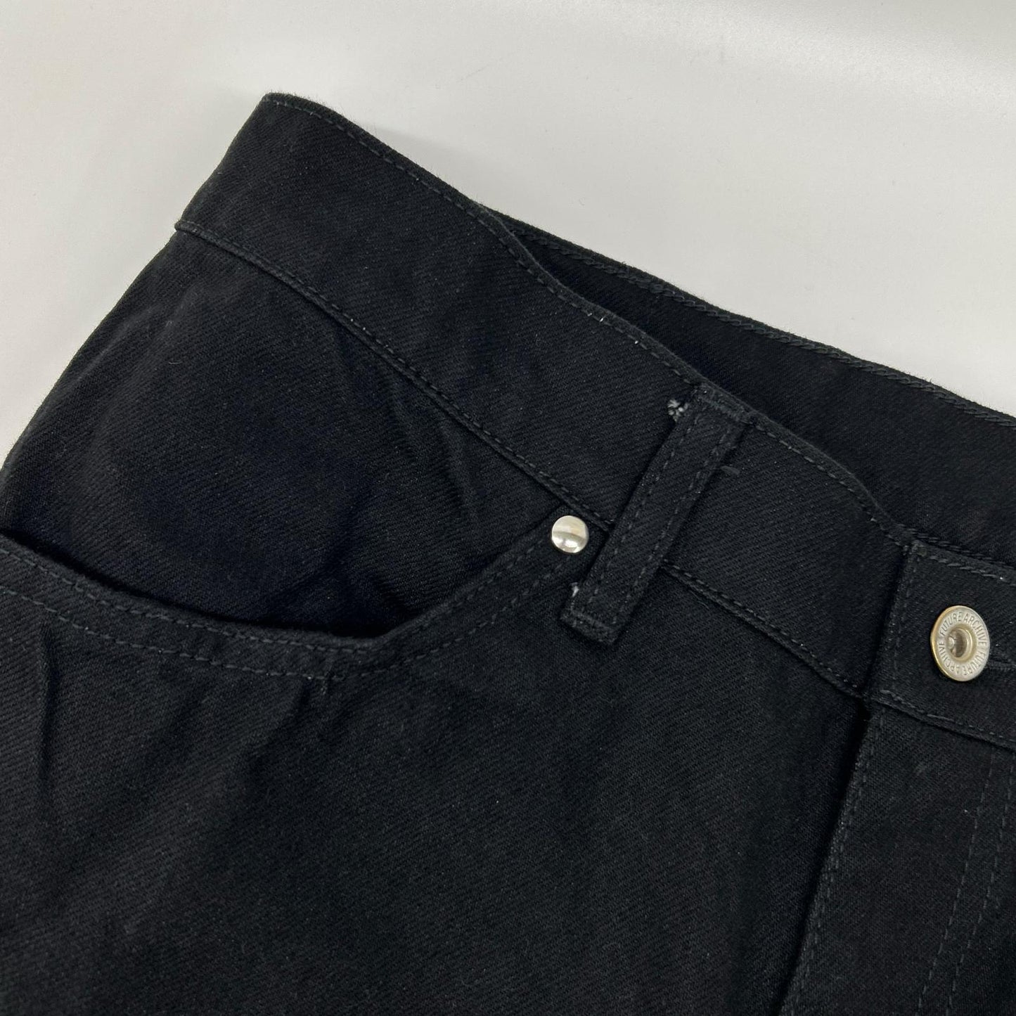 FUTURE ARCHIVE Studded Pocket Flare Denim Jeans Black Size M