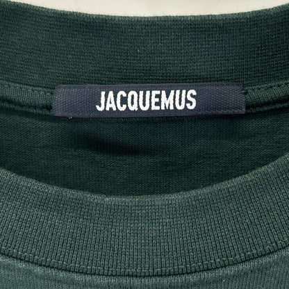 JACQUEMEUS Grosgrain Logo Crewneck Green Cotton Size M