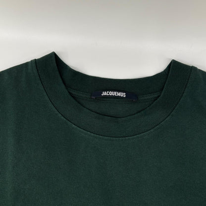 JACQUEMEUS Grosgrain Logo Crewneck Green Cotton Size M