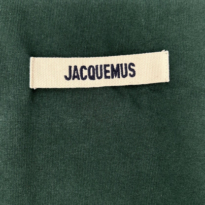 JACQUEMEUS Grosgrain Logo Crewneck Green Cotton Size M