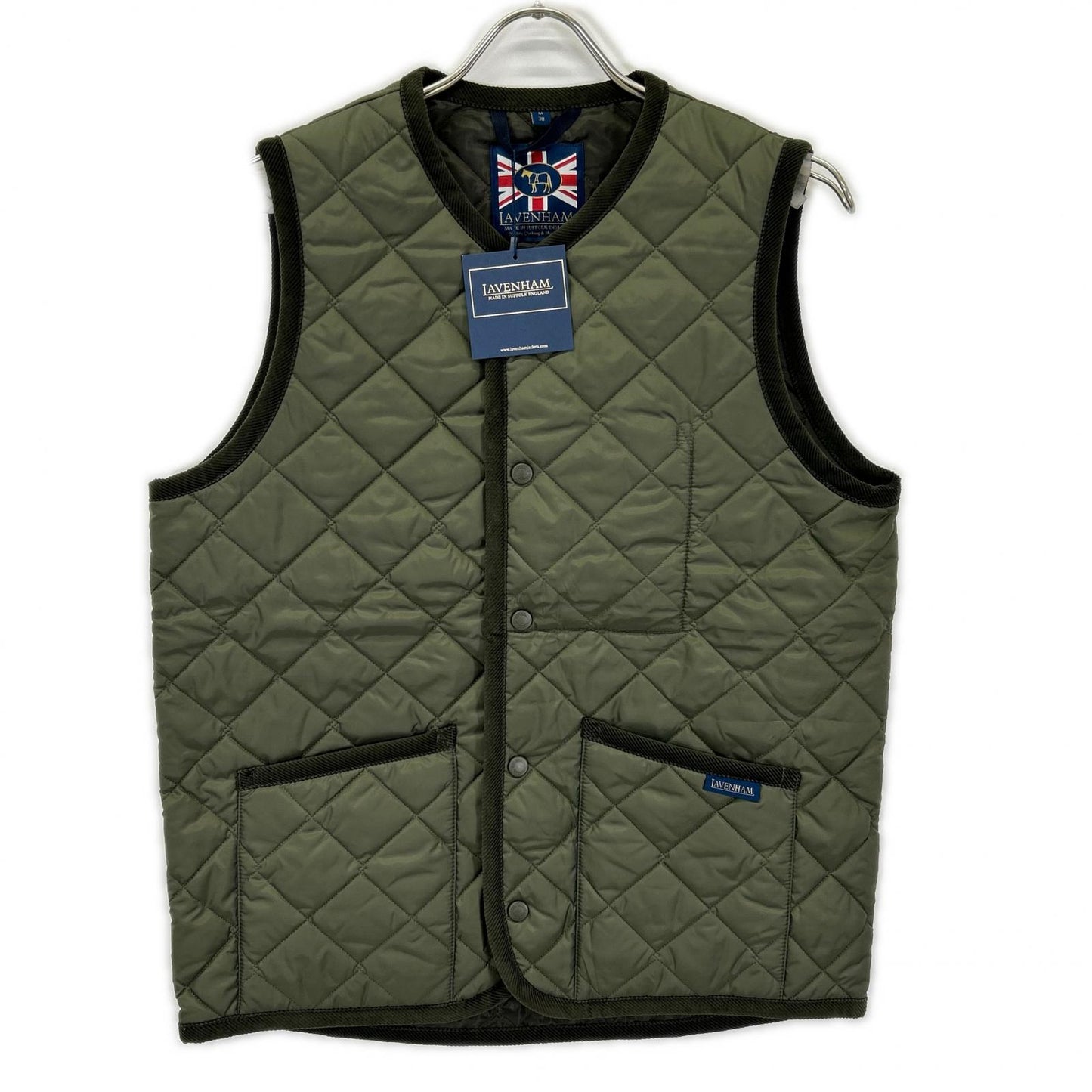 LAVENHAM SLJ2039 Thornham Quilted Vest Khaki Size M