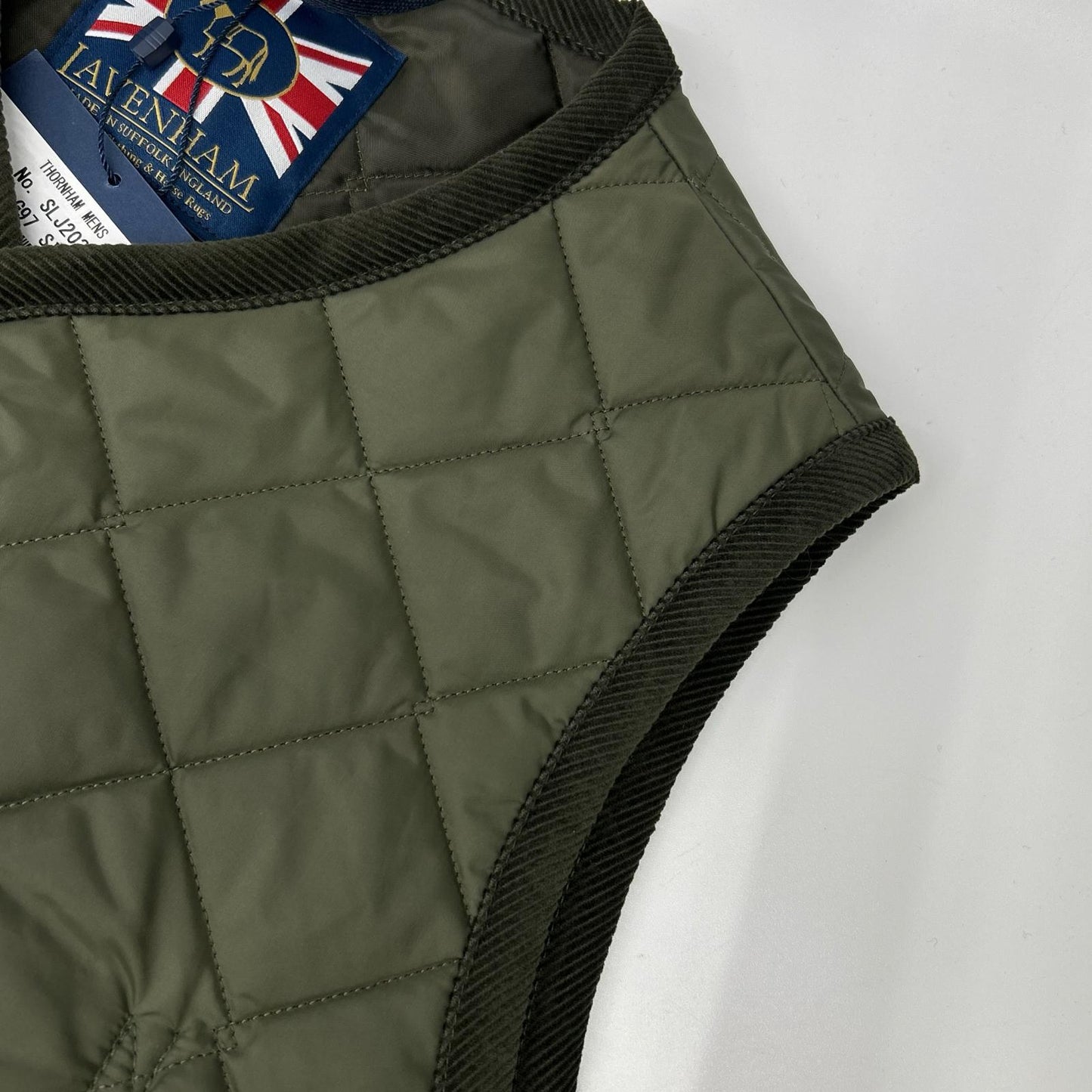 LAVENHAM SLJ2039 Thornham Quilted Vest Khaki Size M