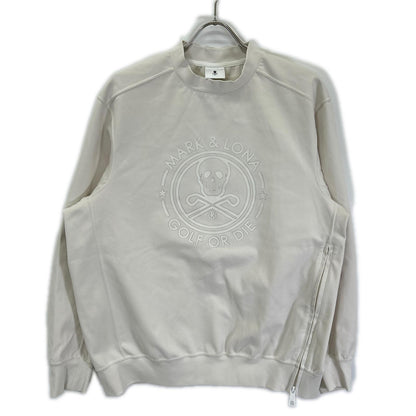 MARK&LONA Palace Zip Crew Sweater Ivory Polyester Size 48