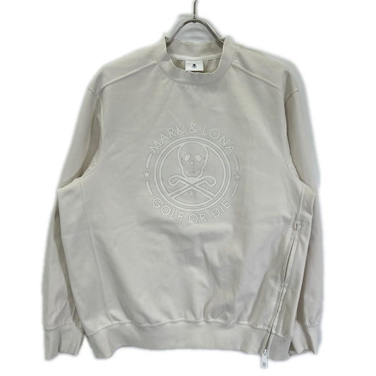 MARK&LONA Palace Zip Crew Sweater Ivory Polyester Size 48