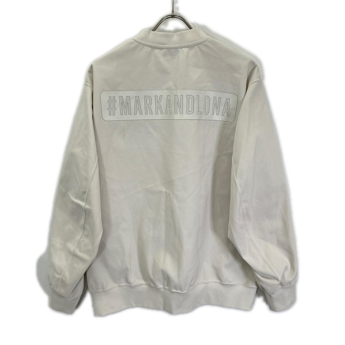 MARK&LONA Palace Zip Crew Sweater Ivory Polyester Size 48