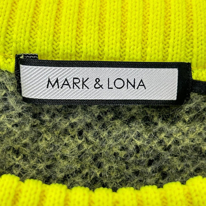 MARK&LONA Yellow Wool Camo Grand Fur Crewneck Knit Size 48