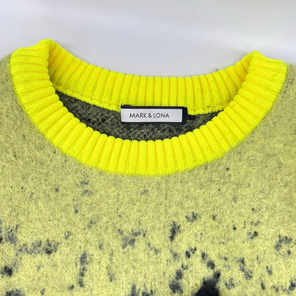 MARK&LONA Yellow Wool Camo Grand Fur Crewneck Knit Size 48