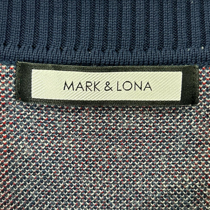 MARK&LONA Tricolor V-Neck Knit Sweater Red Acrylic Size 50