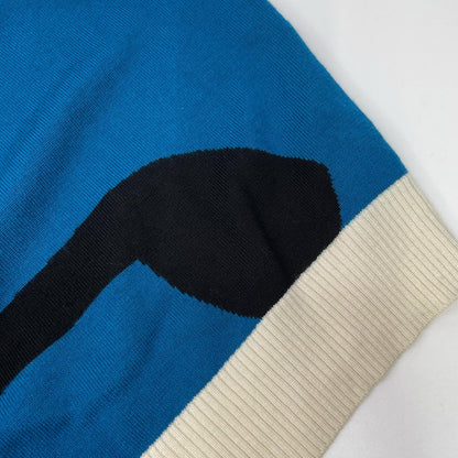 MARK&LONA Tricolor Blue Face Merino V-Neck Sweater Size 50