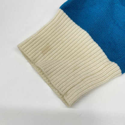 MARK&LONA Tricolor Blue Face Merino V-Neck Sweater Size 50