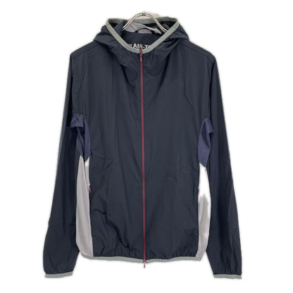HERNO AIR-TECH Nylon Zip Hoodie Jacket Navy Size 48
