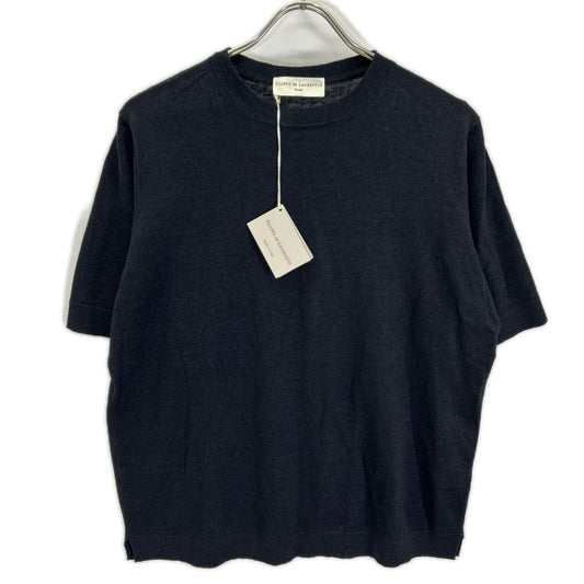 FILIPPO DE LAURENTIIS Linen Cotton Knit Black Size 48
