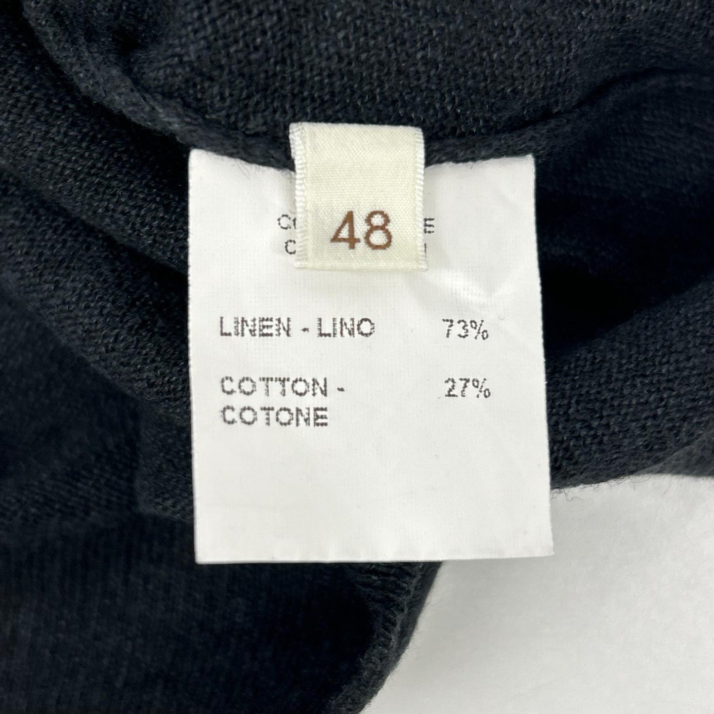 FILIPPO DE LAURENTIIS Linen Cotton Knit Black Size 48