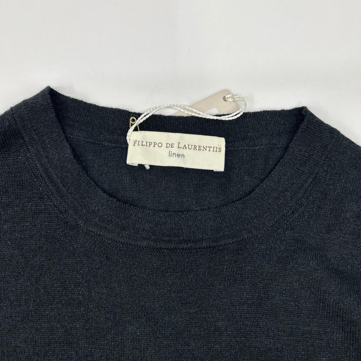 FILIPPO DE LAURENTIIS Linen Cotton Knit Black Size 48