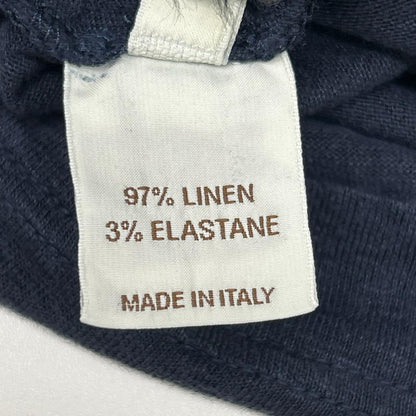 FILIPPO DE LAURENTIIS Linen Blend Crewneck Knit Navy Size 48