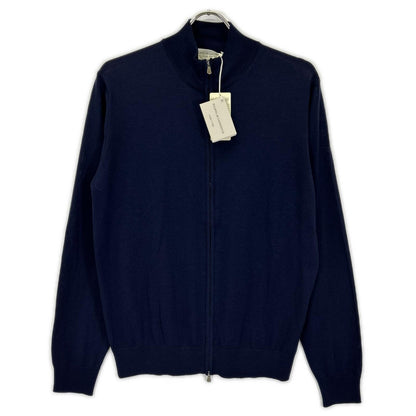 FILIPPO DE LAURENTIIS Merino Wool Cardigan Navy Size 48