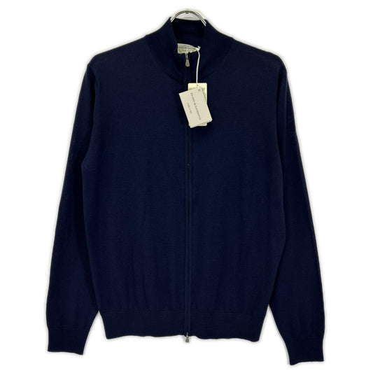 FILIPPO DE LAURENTIIS Merino Wool Cardigan Navy Size 48