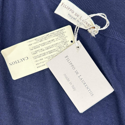 FILIPPO DE LAURENTIIS Merino Wool Cardigan Navy Size 48