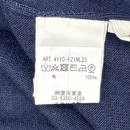 FILIPPO DE LAURENTIIS Merino Wool Cardigan Navy Size 48