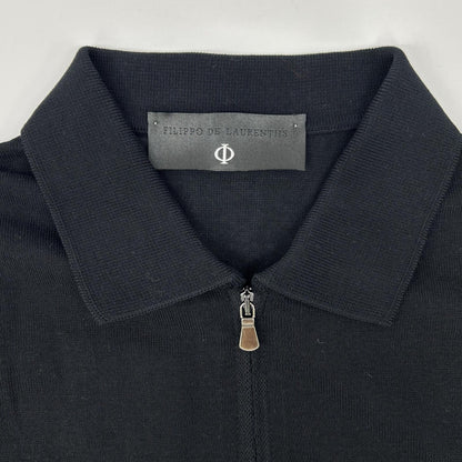 FILIPPO DE LAURENTIIS Cotton W-Zip Jacket Black Size 48