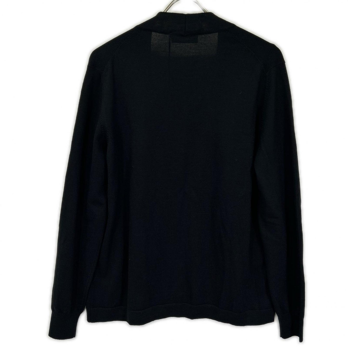 GRAN SASSO Wool 12G Buttonless Knit Cardigan Black Size 48
