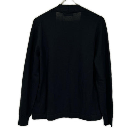 GRAN SASSO Wool 12G Buttonless Knit Cardigan Black Size 48