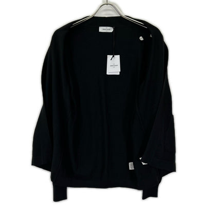 GRAN SASSO Wool 12G Buttonless Knit Cardigan Black Size 48