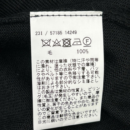 GRAN SASSO Wool 12G Buttonless Knit Cardigan Black Size 48