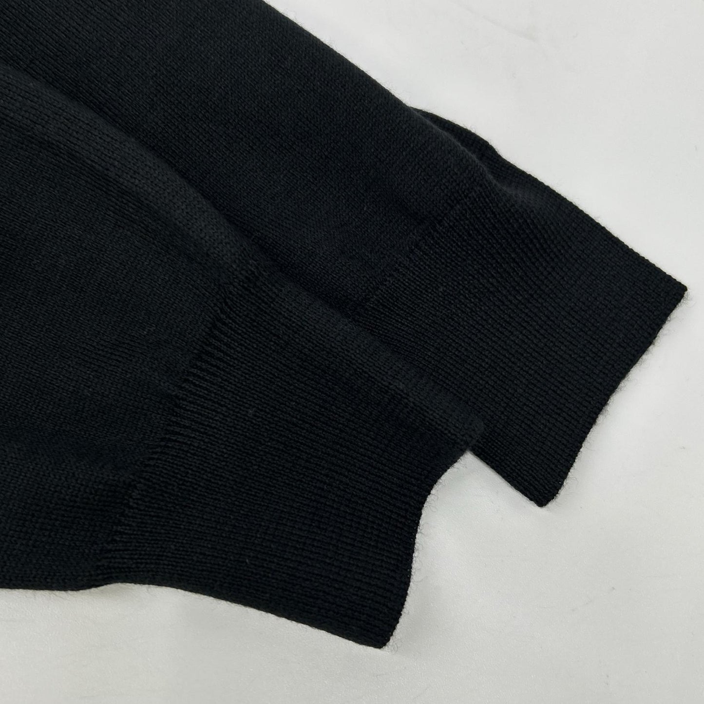 GRAN SASSO Wool 12G Buttonless Knit Cardigan Black Size 48