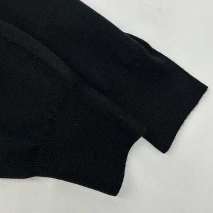 GRAN SASSO Wool 12G Buttonless Knit Cardigan Black Size 48