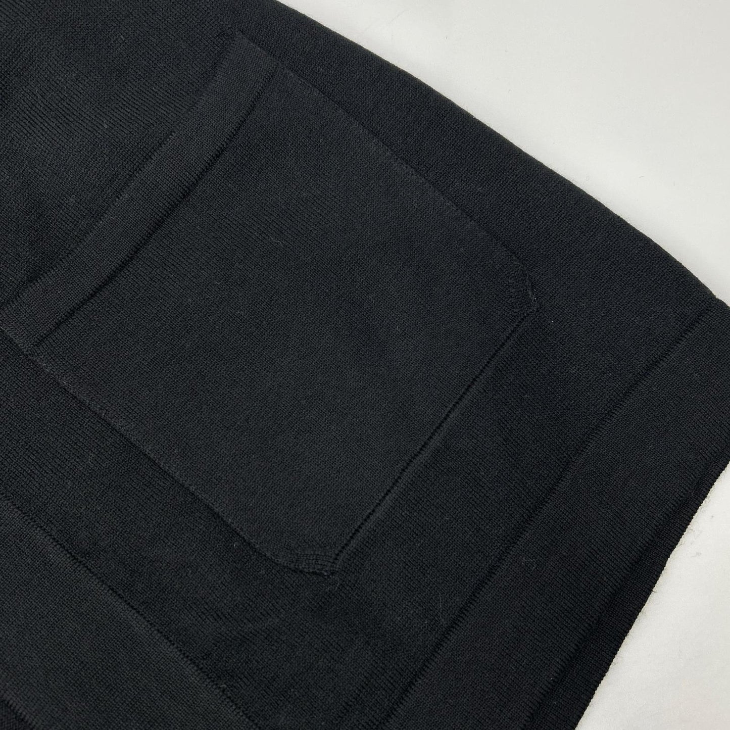 GRAN SASSO Wool 12G Buttonless Knit Cardigan Black Size 48