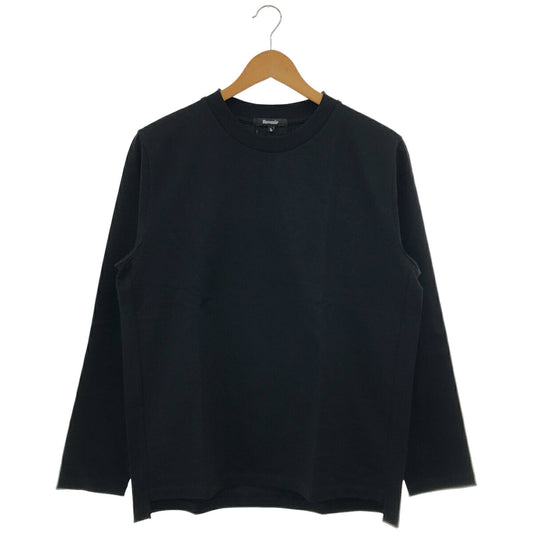 INT- 002A Black Suvin Giza Cotton Crew Long Sleeve T-Shirt Size L