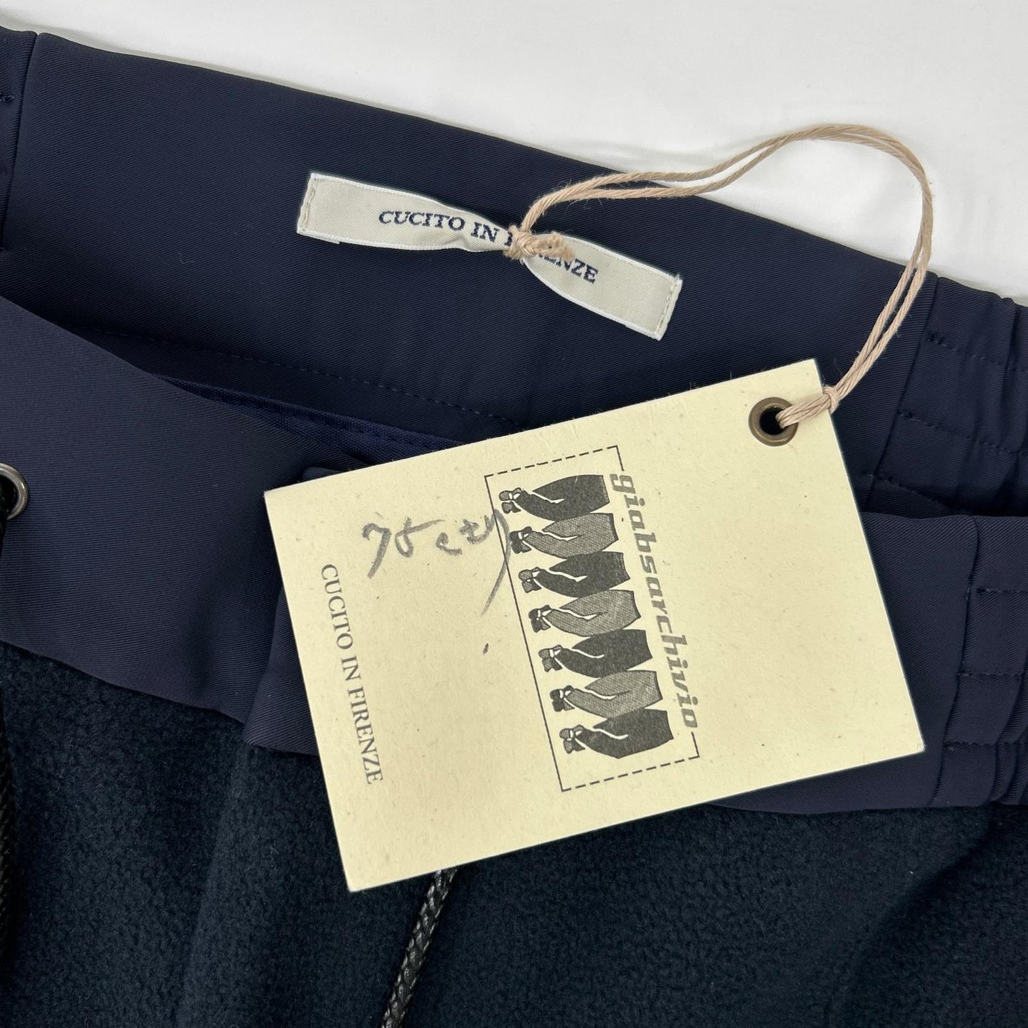 ARCHIVIO Polyester Fleece-Docking Center Pants Navy Size 48