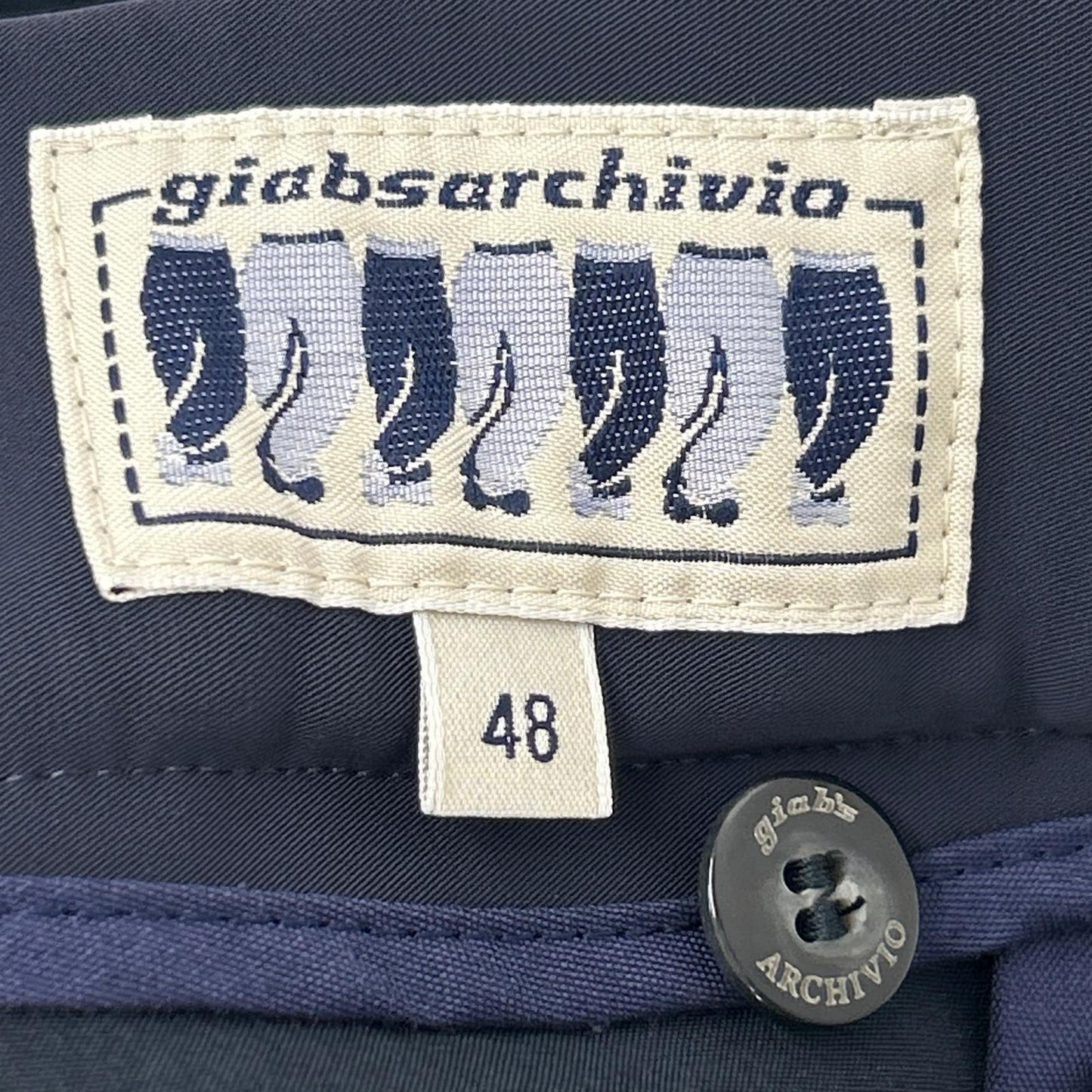 ARCHIVIO Polyester Fleece-Docking Center Pants Navy Size 48