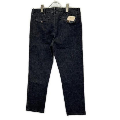 YCHAI Washed Stretch Cotton Tapered Denim Black Size 32
