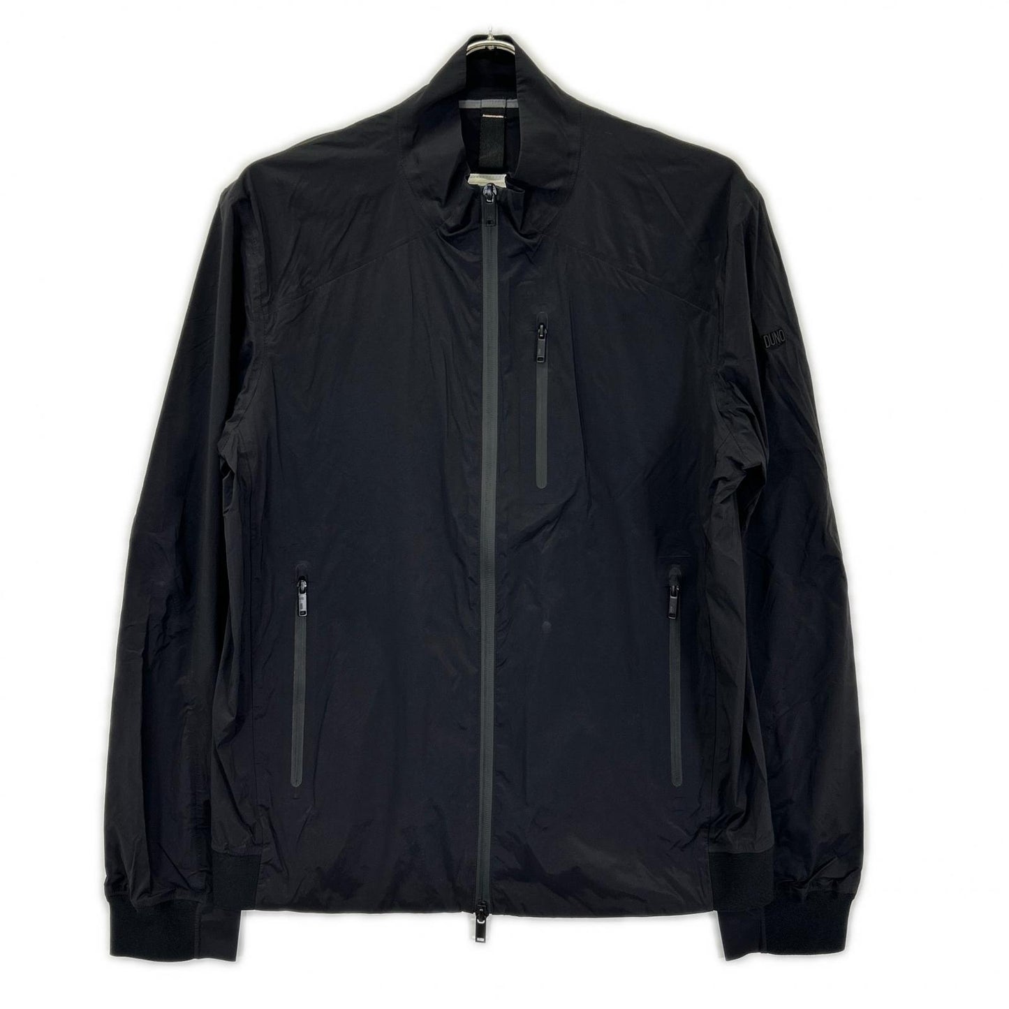 DUNO Nylon Logo Plate Stand Collar W-Zip Jacket Black