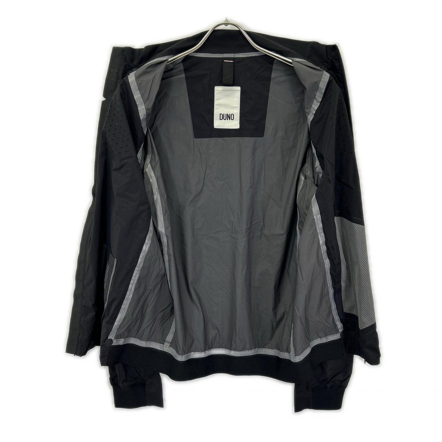 DUNO Nylon Logo Plate Stand Collar W-Zip Jacket Black