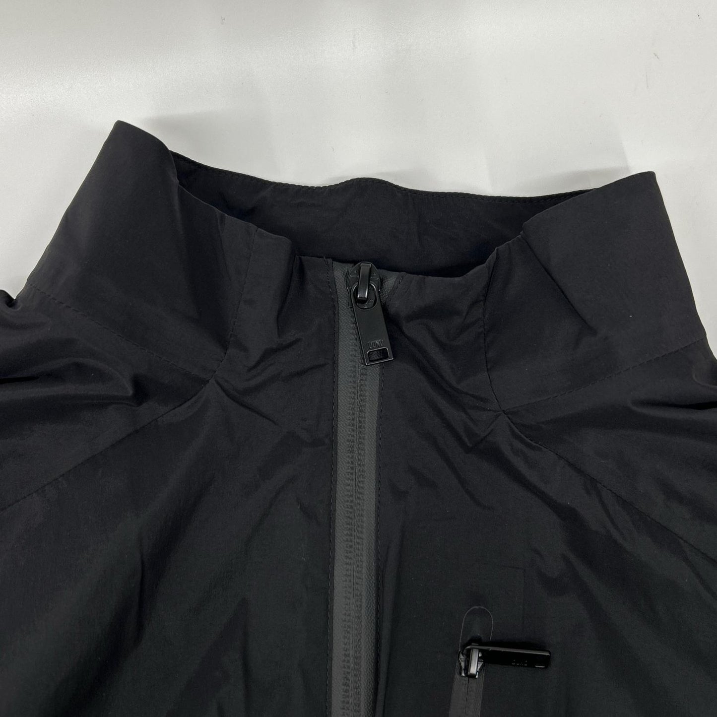 DUNO Nylon Logo Plate Stand Collar W-Zip Jacket Black
