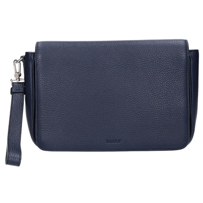 BALLY STEON Embossed Grain Leather Bag Navy Size ONE SIZE