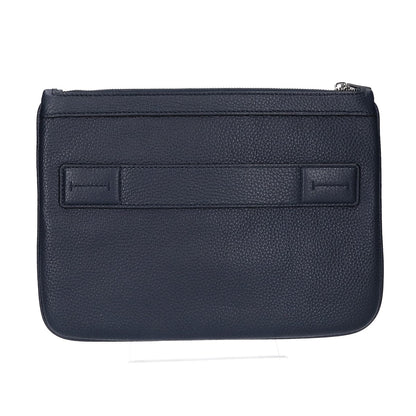 BALLY MATRIO Grain Calf Embossed Dark Navy Clutch Size ONE SIZE