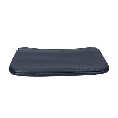 BALLY MATRIO Grain Calf Embossed Dark Navy Clutch Size ONE SIZE
