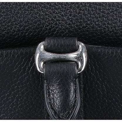 BALLY Embossed Grain Leather Briefcase Black Size ONE SIZE