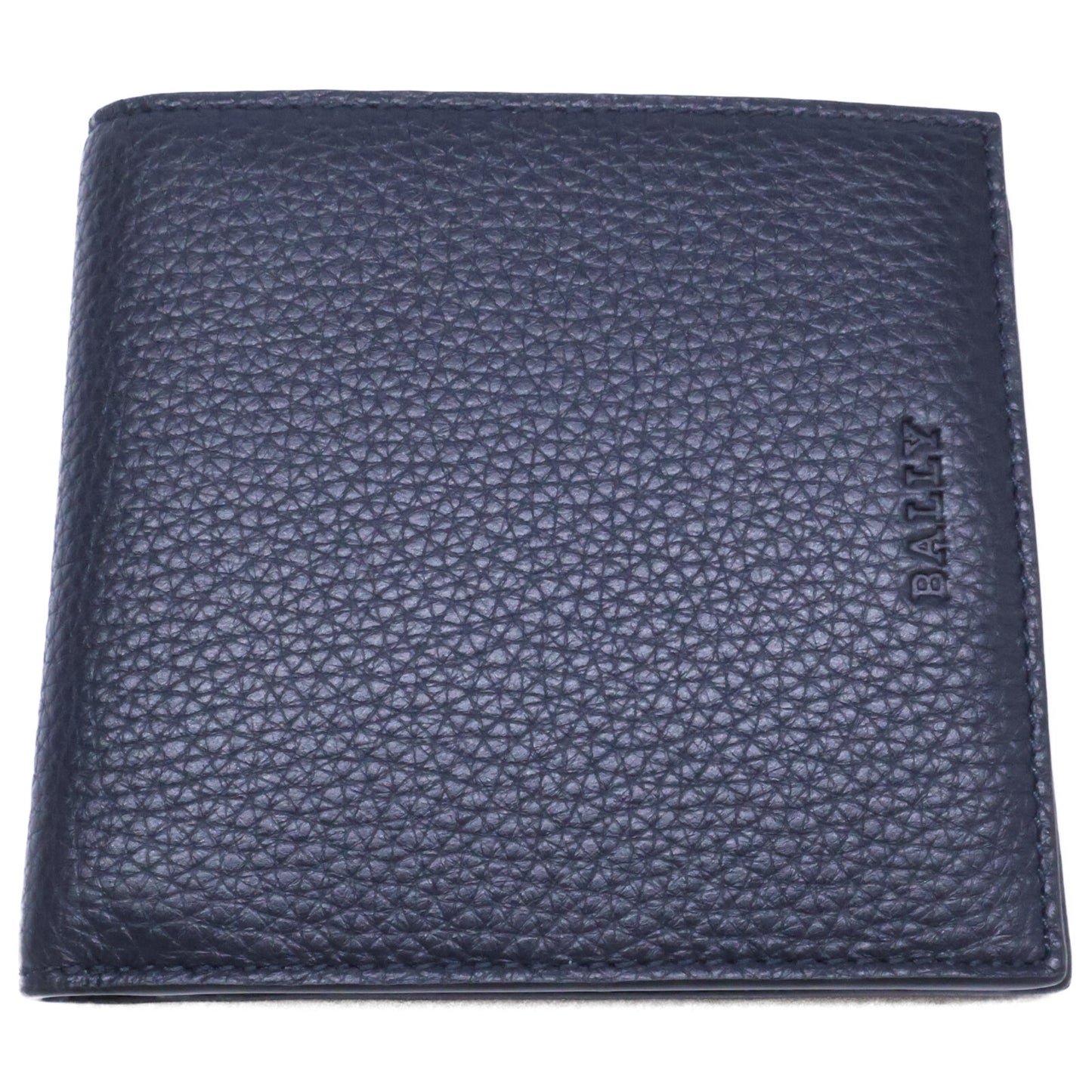 BALLY MYIE Embossed Grain Calf Dark Navy Wallet Size ONE SIZE