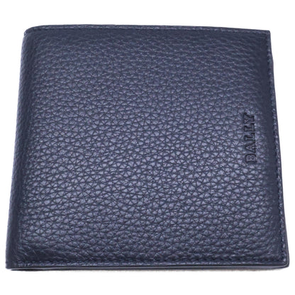 BALLY MYIE Embossed Grain Calf Dark Navy Wallet Size ONE SIZE