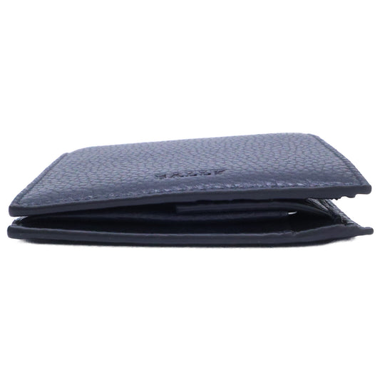 BALLY MYIE Embossed Grain Calf Dark Navy Wallet Size ONE SIZE