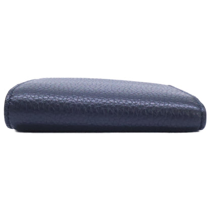 BALLY MYIE Embossed Grain Calf Dark Navy Wallet Size ONE SIZE