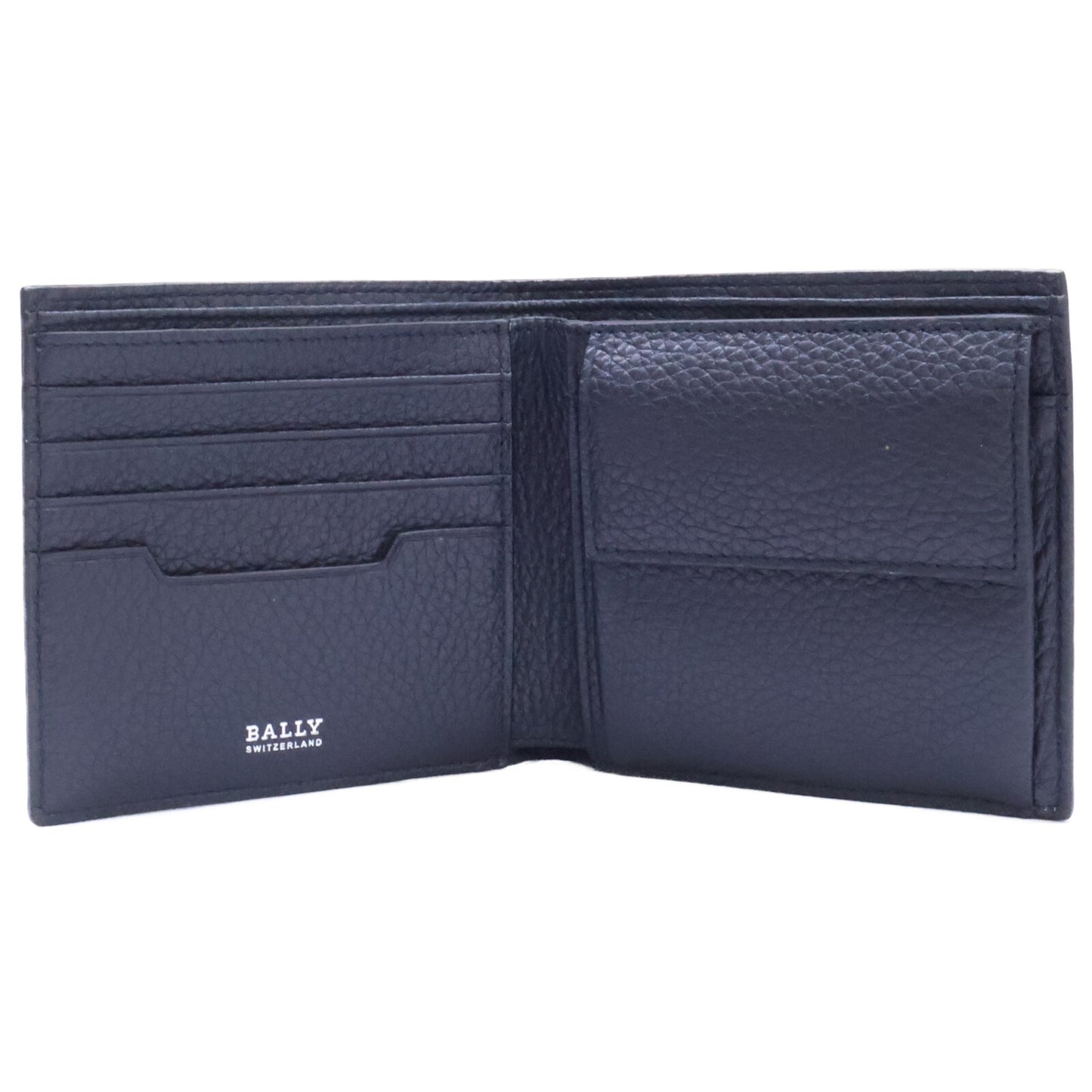 BALLY MYIE Embossed Grain Calf Dark Navy Wallet Size ONE SIZE