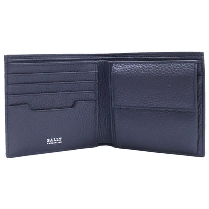BALLY MYIE Embossed Grain Calf Dark Navy Wallet Size ONE SIZE